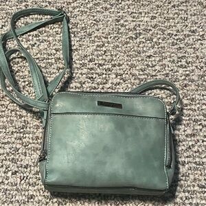 Blue Leather Roots Bag